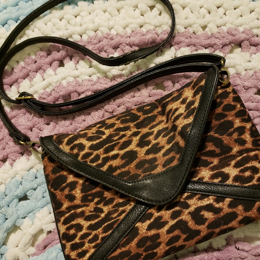 Jessica Leopard Print Envelope Crossbody Bag